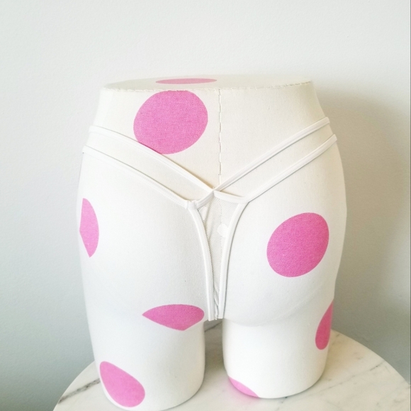 Victoria's Secret PINK Polka Dot Strappy Low Rise Thong V-String G-String Panty - Picture 4 of 11